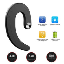 Load image into Gallery viewer, Exquisite Headphone Bluetooth Headset Single Noise Cancelling Ambient Sound Earphone Wireless Bluetooth Earbuds Office Over Ear Headphones Handsfree Business Bone Conduction Earphones Comfortable Secure Fit Headphones With Mic
