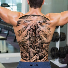 Load image into Gallery viewer, Extra Large Back Temporary Lion Tatoo Sticker Waterproof Black Luxury Big Modern  Design For Mens
