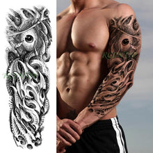 Load image into Gallery viewer, Extra Large Full Arm Leg Body Hand Waterproof Fake Tattoo Stickers Temporary Realistic Black Modern Mens Tattoo
