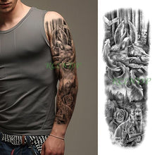 Load image into Gallery viewer, Extra Large Full Arm Leg Body Hand Waterproof Fake Tattoo Stickers Temporary Realistic Black Modern Mens Tattoo
