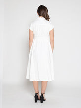 Load image into Gallery viewer, Eyelet And Solid Fabric Belt Dress
