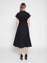 Load image into Gallery viewer, Eyelet And Solid Fabric Belt Dress
