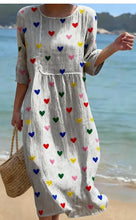 Load image into Gallery viewer, Women's Plus-Size Patchwork Maxi Dress – Relaxed Fit Casual Skirt

