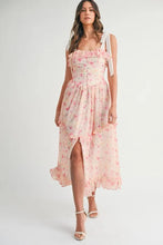 Load image into Gallery viewer, Floral Printed Shoulder Strap Midi Dress For Women – Floral Midi Dress, Shoulder Strap Dress, Ruffled Midi Dress, Feminine Floral Dress, Elegant Occasion Dress
