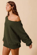 Load image into Gallery viewer, SO ME Loose Fit Exposed Seam Slouchy Boucle Sweater
