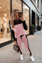Load image into Gallery viewer, Women's Korean-Style Hoodie &amp; Pants Two-Piece Set – Casual Patchwork
