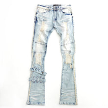 Load image into Gallery viewer, F1779 Shredded Stack Jeans - Light Wash
