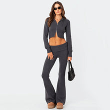 Load image into Gallery viewer, Women's High-Waist Knit Hooded Set: Fashionable Long-Sleeve Top &amp; Trousers - # GIAA23410012
