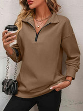 Load image into Gallery viewer, Women's Zipper Turtleneck Pullover Sweatshirt – Loose Long Sleeve
