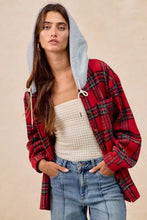 Load image into Gallery viewer, BiBi Brushed Plaid Hooded Jacket
