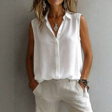 Load image into Gallery viewer, Women's Solid Color Lapel Sleeveless Top
