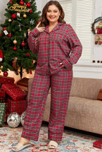 Load image into Gallery viewer, Plus Size Christmas Plaid Shirt and Pants Set
