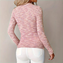 Load image into Gallery viewer, Women's Knitted Slim-Fit Long Sleeve Pullover with Zipper
