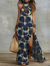 Load image into Gallery viewer, Women's Sleeveless Split Floral Print Maxi Dress
