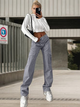 Load image into Gallery viewer, Women’s High Waisted Work Pants – Casual Wide Leg Cargo Trousers
