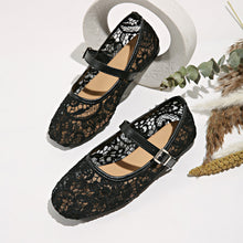 Load image into Gallery viewer, Women's Breathable Lace Flat Mary Jane Pumps
