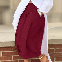 Load image into Gallery viewer, Women's Solid Color Cotton Wide Leg Cropped Pant
