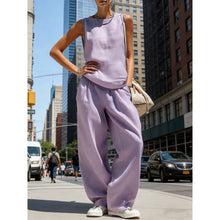 Load image into Gallery viewer, Women's Sleeveless Cardigan Top &amp; Pants Two-Piece Set
