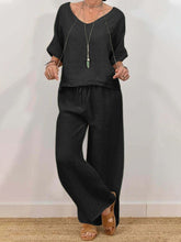 Load image into Gallery viewer, Women’s Multi Color Two Piece Set V Neck Top &amp; Pants
