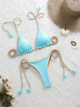 Load image into Gallery viewer, New Festival Flame Halter Bikini Set for Women – Triangle V-Neck Backless Two-Piece Swimsuit with Tie Side Bottoms &amp; Adjustable Lace-Up Fit – Sleek Polyamide Swimwear for Koningsdag/King’s Day &amp; Summer Beach Celebrations
