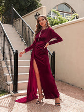 Load image into Gallery viewer, Women's Korean Velvet High Neck Sexy Evening Dress
