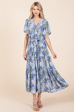Load image into Gallery viewer, New Summer Floral Tie Waist Flutter Sleeve Tiered Dress For Women – Feminine, Elegant, Cheerful, Bohemian Chic, Flowy &amp; Graceful
