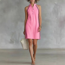 Load image into Gallery viewer, Women’s Sleeveless Button-Up Collar Shirt Dress
