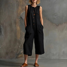 Load image into Gallery viewer, Women's Retro Sleeveless Wide-Leg Cropped Jumpsuit
