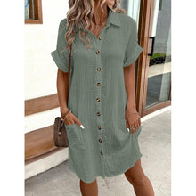 Load image into Gallery viewer, Women’s Ruffle Hem Shirt Dress – Loose Fit Summer Holiday Style
