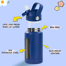 Load image into Gallery viewer, 12Oz Kids Water Bottle, Stainless Steel Insulated Water Bottle for Kids, Toddler Cup with Straws Leak-Proof, Kids Water Bottles for School Boys Girls, BPA Free, Blue
