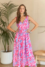 Load image into Gallery viewer, New Summer Abstract Floral V-Neck Maxi Dress – Elegant, Artistic Print, Flattering Silhouette, Sophisticated Glamour
