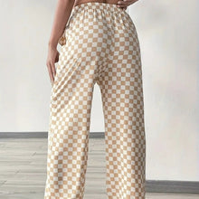 Load image into Gallery viewer, Checkerboard High-Waisted Wide-Leg Pants | 4 Colors S–XL
