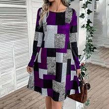 Load image into Gallery viewer, Women's Round Neck Long Sleeve Dress
