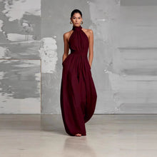 Load image into Gallery viewer, Women's Belted Pleated Jumpsuit – High-Waist Cinched Sleeveless
