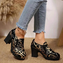 Load image into Gallery viewer, Stylish Round Toe Block : Heels Pumps
