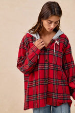 Load image into Gallery viewer, BiBi Brushed Plaid Hooded Jacket
