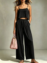 Load image into Gallery viewer, Women's Camisole &amp; Wide-Leg Pants Two-Piece Set – Casual Summer
