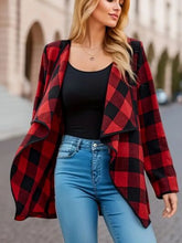 Load image into Gallery viewer, Elegant Plaid Open Front Long Sleeve Jacket Stylish &amp; Cozy Lightweight Breathable Outerwear
