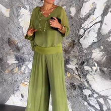 Load image into Gallery viewer, Solid-Color Chiffon Two-Piece Set – 10 Colors, S–5XL
