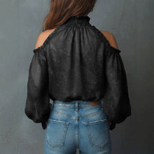 Load image into Gallery viewer, Women's Retro Cashew Print Off-Shoulder Blouse with Lantern Sleeves
