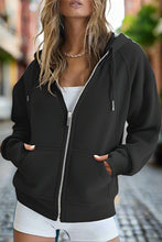 Load image into Gallery viewer, Women’s Zip Up Crop Sweatshirt – Fleece Lined Casual Hoodie

