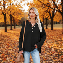 Load image into Gallery viewer, Solid Color V-Neck Pullover Knit Sweater | Relaxed Distressed Fit
