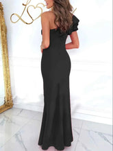 Load image into Gallery viewer, Cutout One Shoulder Ruffle : Split Dress
