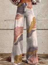 Load image into Gallery viewer, Women's Printed Flare Pants – Mid-Waist Full Length Plus Size
