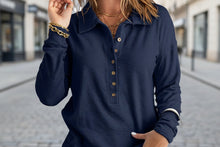 Load image into Gallery viewer, Women's Loose Fit Long Sleeve Knit Top – Button Detail, S–5XL
