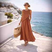 Load image into Gallery viewer, Mediterranean Contrast Color Vacation Dress – 7 Colors, S–3XL
