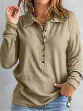 Load image into Gallery viewer, Women's Loose Fit Long Sleeve Knit Top – Button Detail, S–5XL
