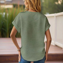 Load image into Gallery viewer, Women’s Textured Cuff Short‑Sleeve Tee
