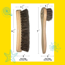 Load image into Gallery viewer, Beach Sandy Brush Kit – Eco-Friendly Sand Remover with Beech Wood Brushes &amp; Microfiber Towel Bag – Portable Beach Accessory for Feet, Gear, &amp; Pets

