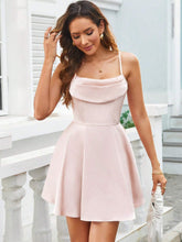 Load image into Gallery viewer, Plunging Neck Halter Dress – Waist-Cinching Elegant Style
